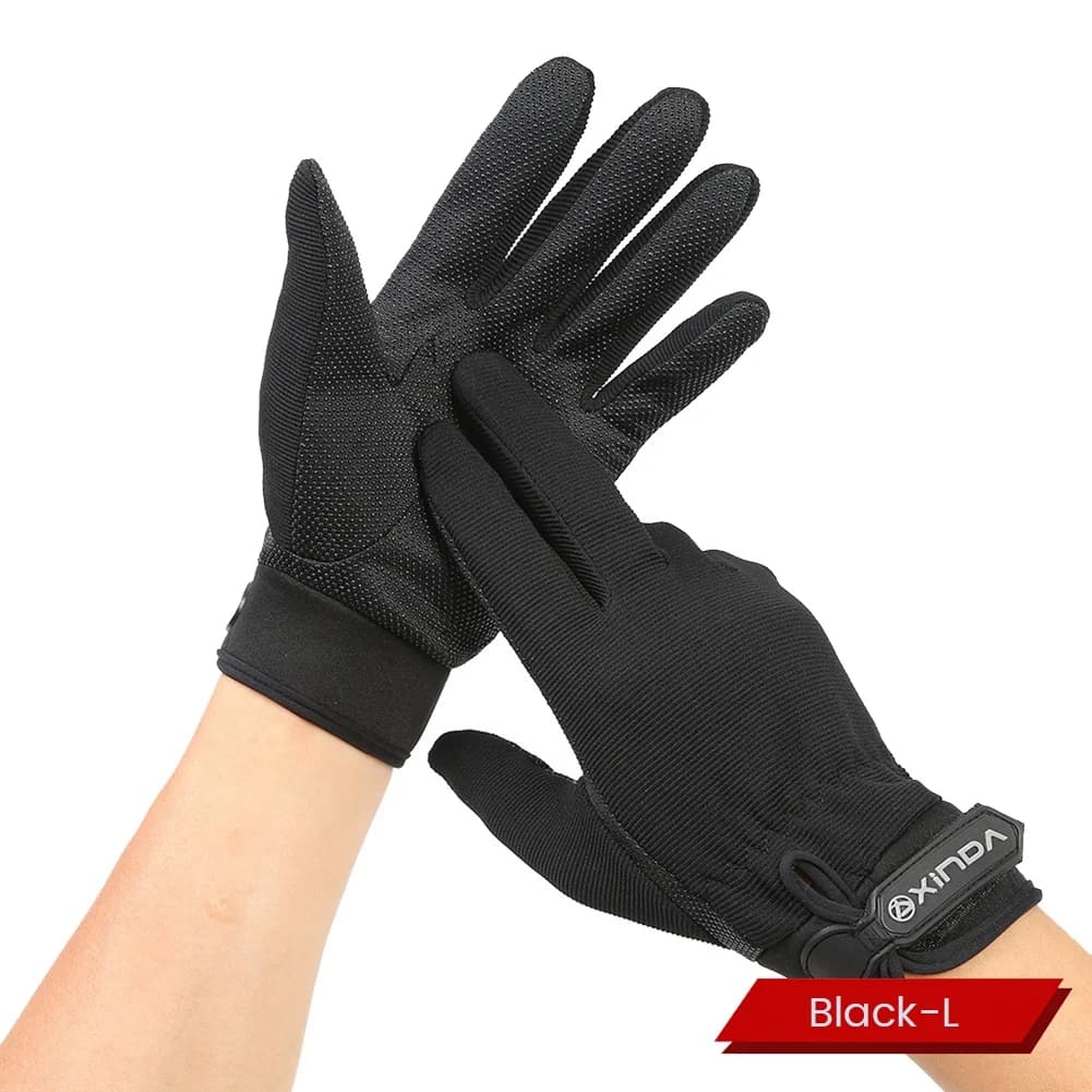 L79A Outdoor Combat Gloves Black Climbing Gloves Climbing Mountaineering Fitness Riding Gloves All Finger Gloves(L)