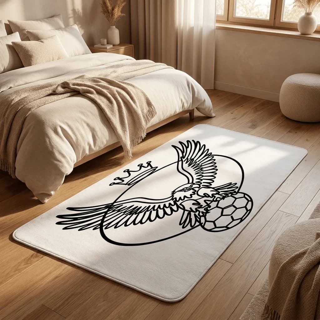 Stylish Bohemian Eagle Line Art Print Doormat Floor Mat for Home Entrance Rug Indoor Outdoor Washmat Decoration