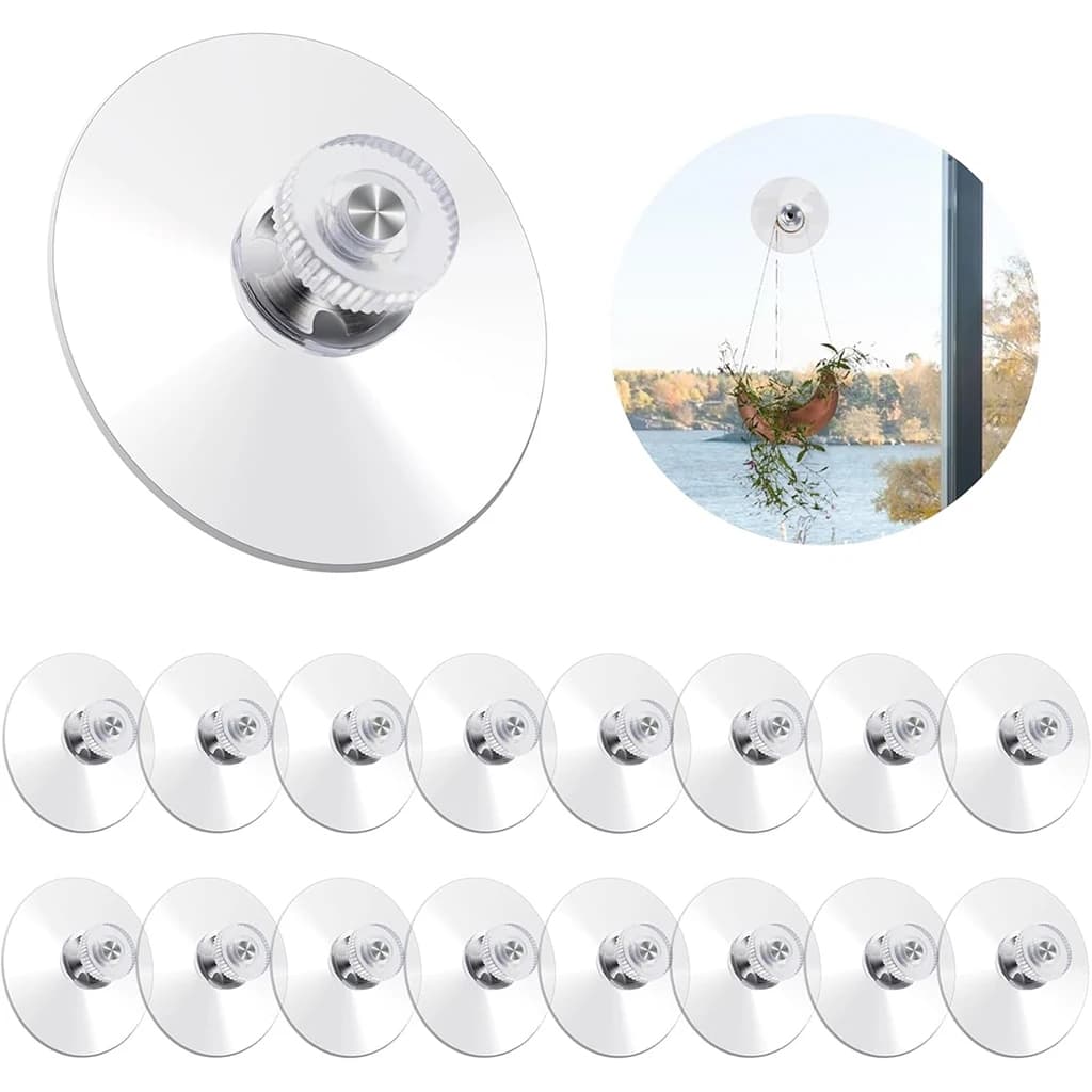 6/12pcs 53mm Hanging Suction Hook Sucker Cup Plastic Sucker Pad Holder Silicone Round Strong Transparent With Knurled Nut