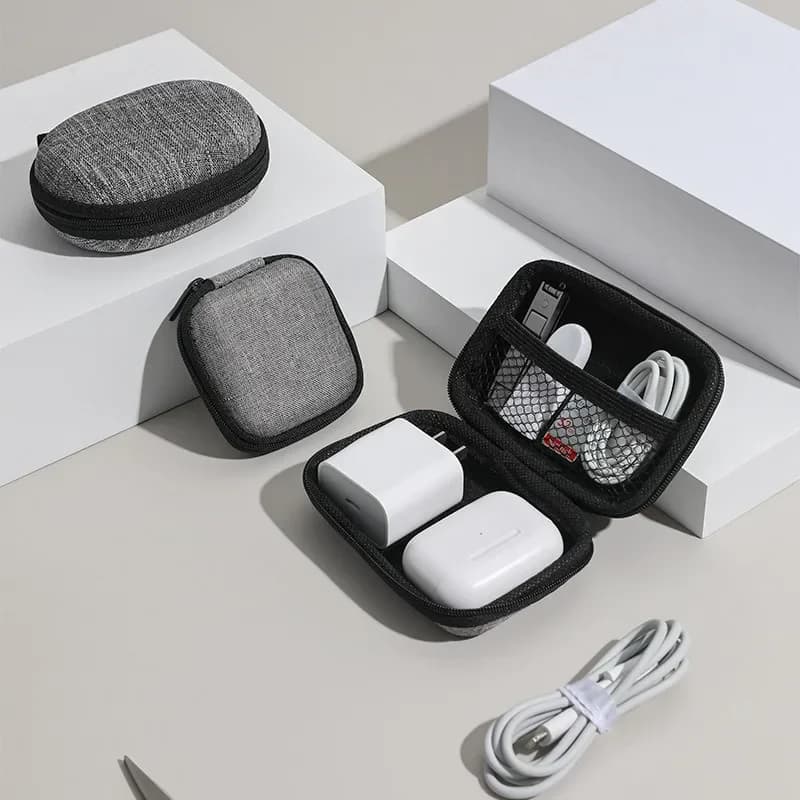 Borsa Portatile per Cavi Dati, Caricabatterie per Cellulari, Power Bank, Chiavette USB, Custodia Protettiva da Viaggio per Auricolari Cablati Portatili