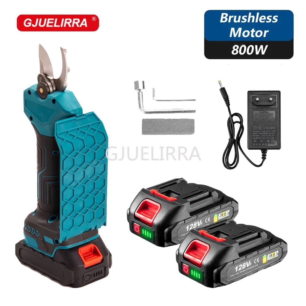 21V 30mm Brushless Electric Scissors for Power, Fruit and Bonsai Tree Supplies, Electric Tools with Digital Battery Display