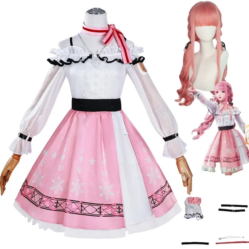 Gioco Nikki Costume Cosplay Anime Infinity Nikki Parrucca Dolce Rosa Lolita Abito Carino Halloween Party Outfit per Donna Gonna Abito