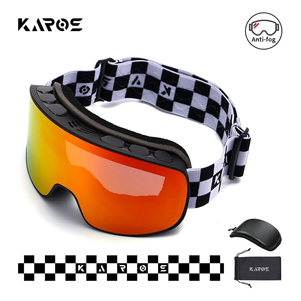 Karos Ski Goggles UV400 Double Layer Anti-Fog Snow Eyewear Winter Sports Glasses for Skiing Snowboard Snowmobile Mountaineering