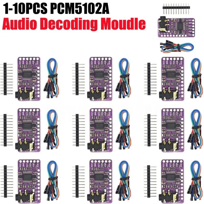 1-10 Pezzi Modulo Decoder DAC PCM5102A con Interfaccia I2S GY-PCM5102 per Raspberry Pi, Formato pHAT, Scheda Audio Digitale