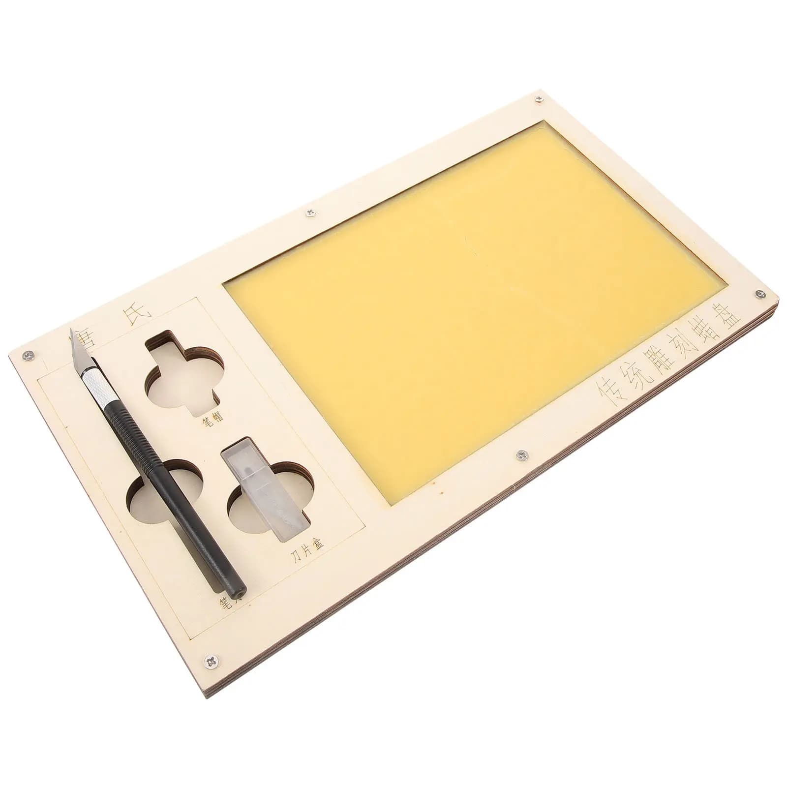 Tavola in Cera per Intaglio, per Artigianato di Taglio della Carta, Strumento di Incisione per Arte Tradizionale Cinese, Vassoio per Intaglio Fai da Te, Artigianato in Legno