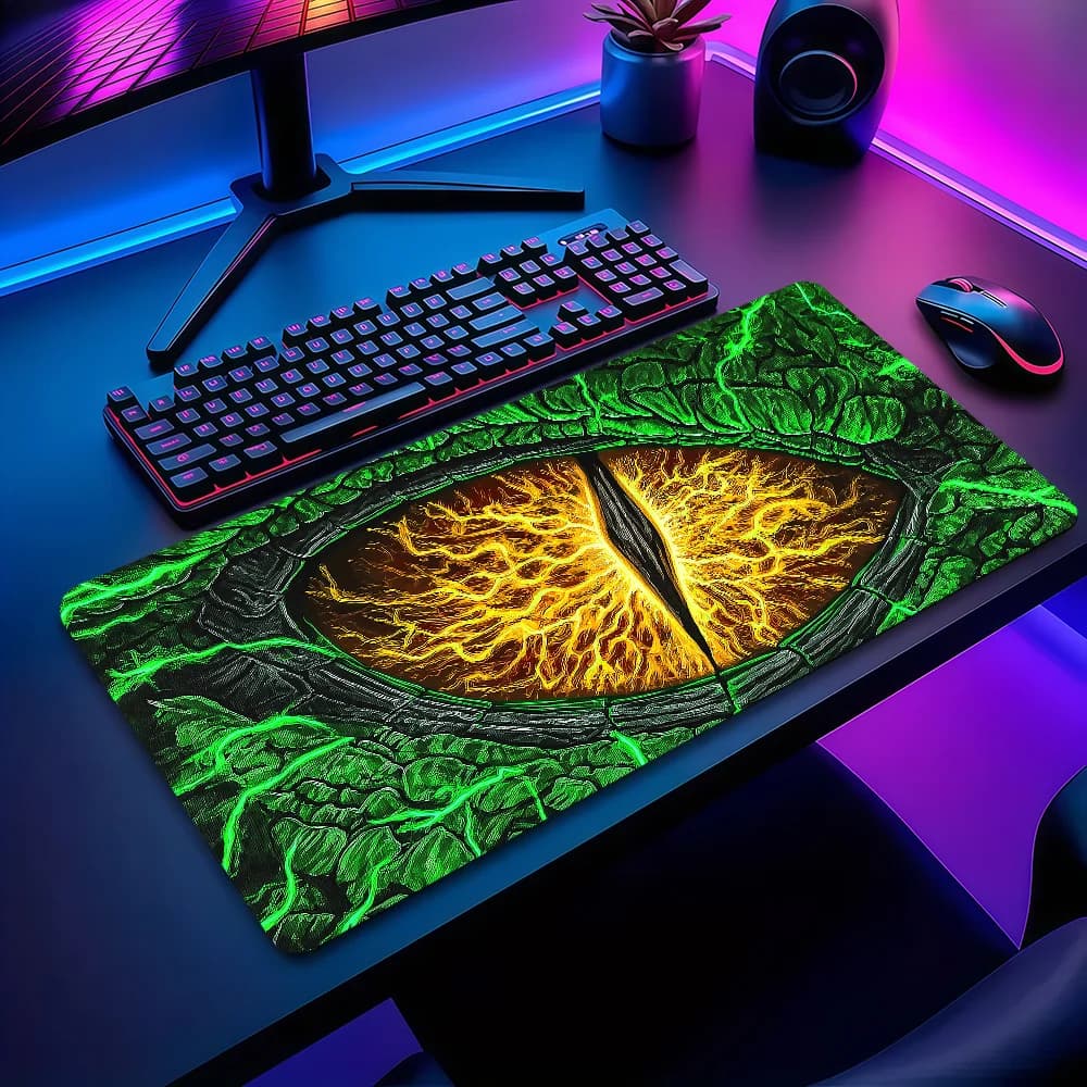 Tappetino per Mouse Dragon Eye M-MTG T-TCG, Antiscivolo, Spesso, Grande, con Bordo Cucito, per Ufficio, Studenti e Gaming