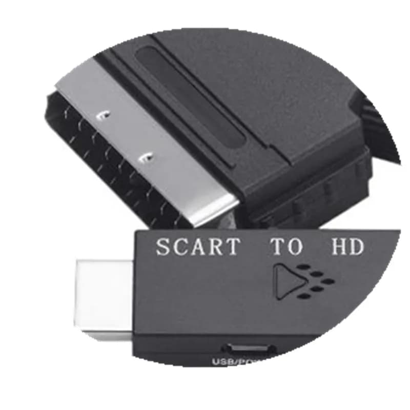 [3SC] 1 set of audio/video converters compatible with output input Scart, plug and play, for VHS, VCR, HD DVD.