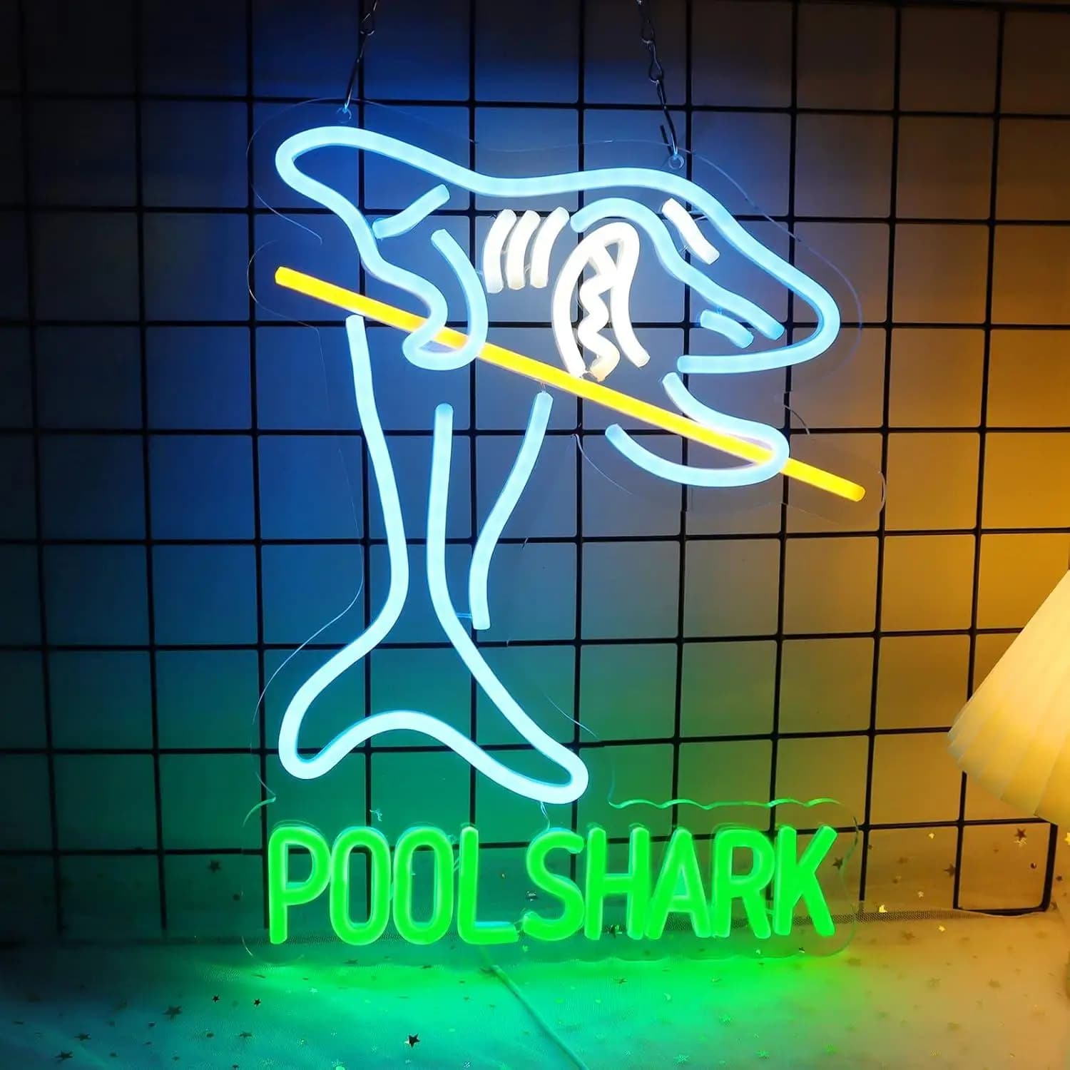 Insegna al Neon Pool Shark per Biliardo, Luce LED Dimmerabile USB per Sala Giochi, Sala Biliardo, Garage, Bar, Pub, Club, Decorazione Murale Estetica