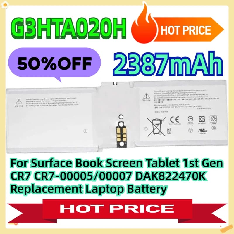 Per Surface Book Screen Tablet 1a generazione CR7 CR7-00005/00007 DAK822470K Batteria sostitutiva per laptop