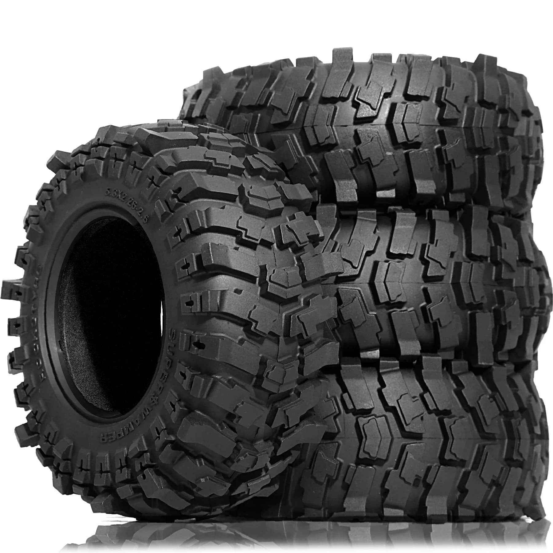 2.6in Crawler Pneumatici 132x58mm Gomma Pneumatici Regalo Schiuma per 1/7 1/8 1/10 RC Auto Ralaro Ryft Yikong Axial TRAXXAS SCX10 Yeti Capra