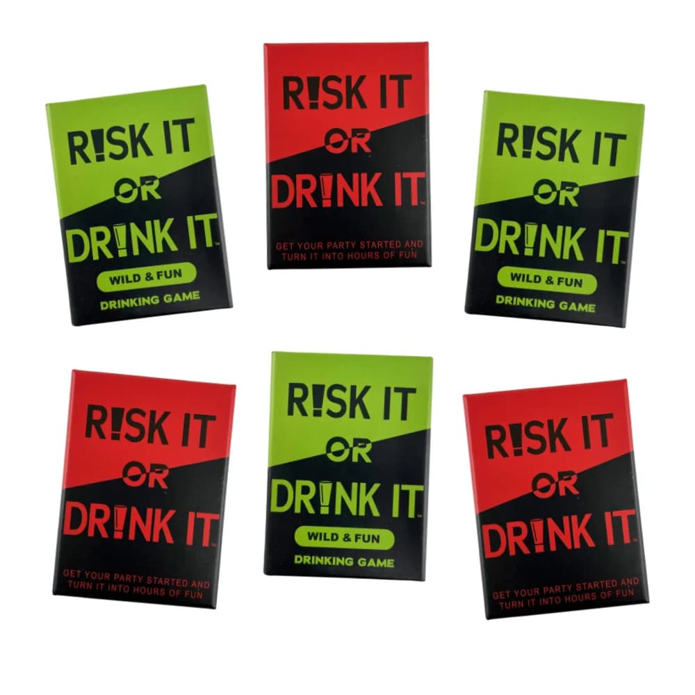 Risk It Or Drink It Divertente gioco di società per il gioco di carte universitario Gioco di bevande Pregame Night Esilarante Dares Sfide Domande per adulti