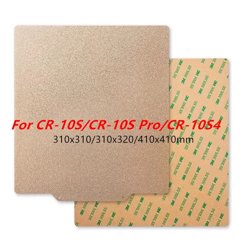 PEI harmonic steel testing plate for CR-10S/CR-10S Pro/CR-10S4, 310x310/310x320/410x410mm, two-sided flexible bed