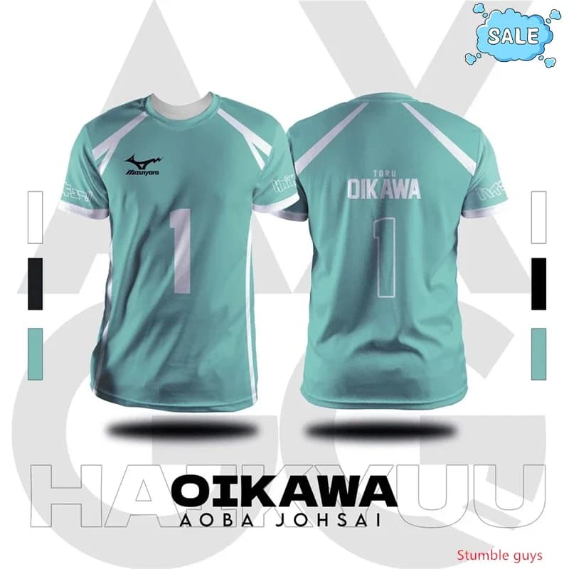 T-shirt Kuroo Kozume Haikyuu Nekoma, Uniforme Anime per Cosplay, Abbigliamento Sportivo alla Moda per Uomini e Ragazzi