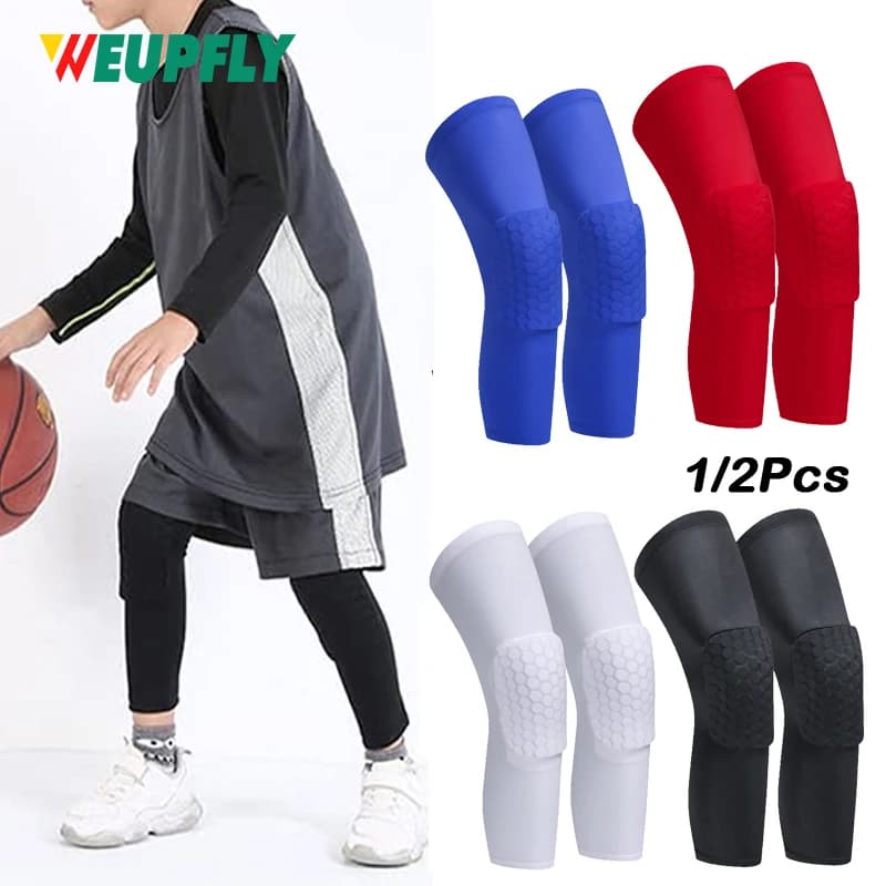 1/2 Pezzi Ginocchiere a Nido d'Ape per Uomo e Donna, Ginocchiere Traspiranti Antiscivolo per Pallavolo, Basket, Sport e Allenamento in Palestra