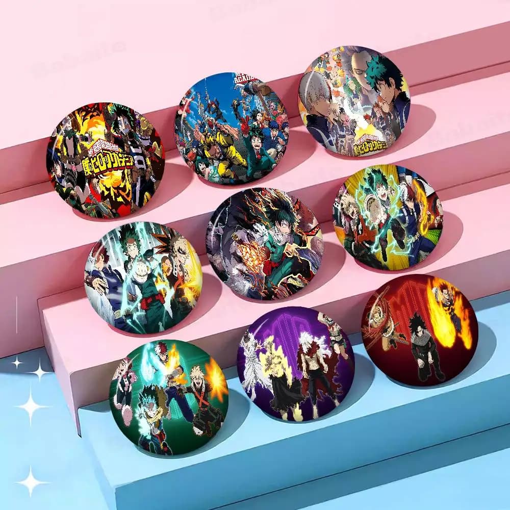 Anime M-My Hero Academia 32/44/58mm Handmade Pin Round Funny Brooches for Backpack Cothes Accessories Badge Hat Decoration