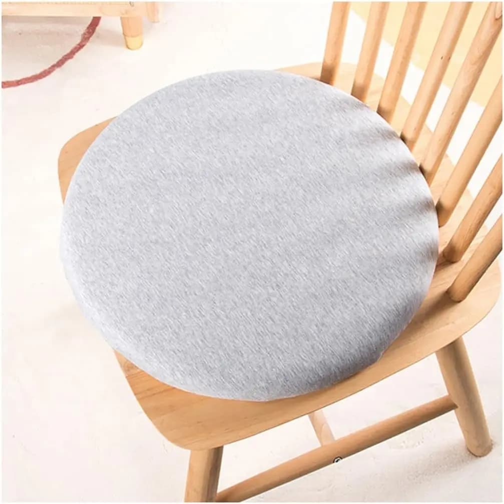 Grey round Memory Foam Chair Cushion 30cm/35cm/40cm/45cm Circle Bar Stool Pad with Removable Cover Comfortable Seat Cushion