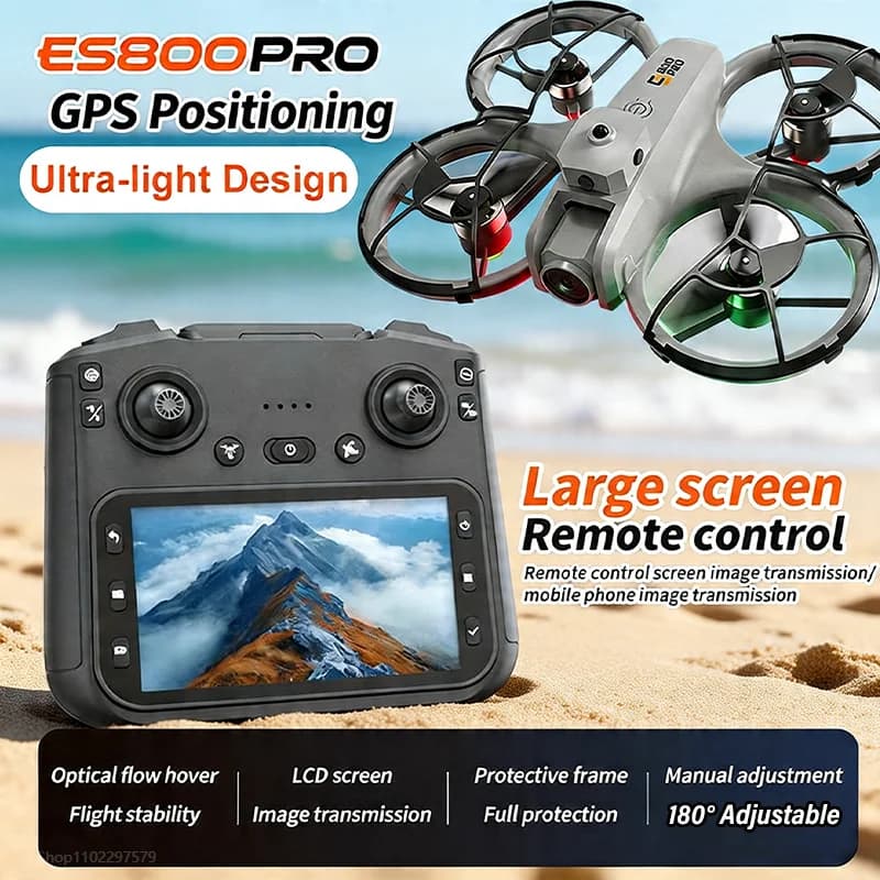 Drone ES800PRO Scala 1:1 Design Aerodinamico Telecamera HD 8K 1080P Telecomando Brushless 360° ° Giocattoli Volanti con Evitamento Ostacoli per Ragazzi