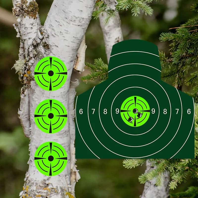 100PCS Shooting Practice Target stickers, Rubber Band, Steel Ball, Clay Ball, Archery Training Self-Adhesive Removable Target Co