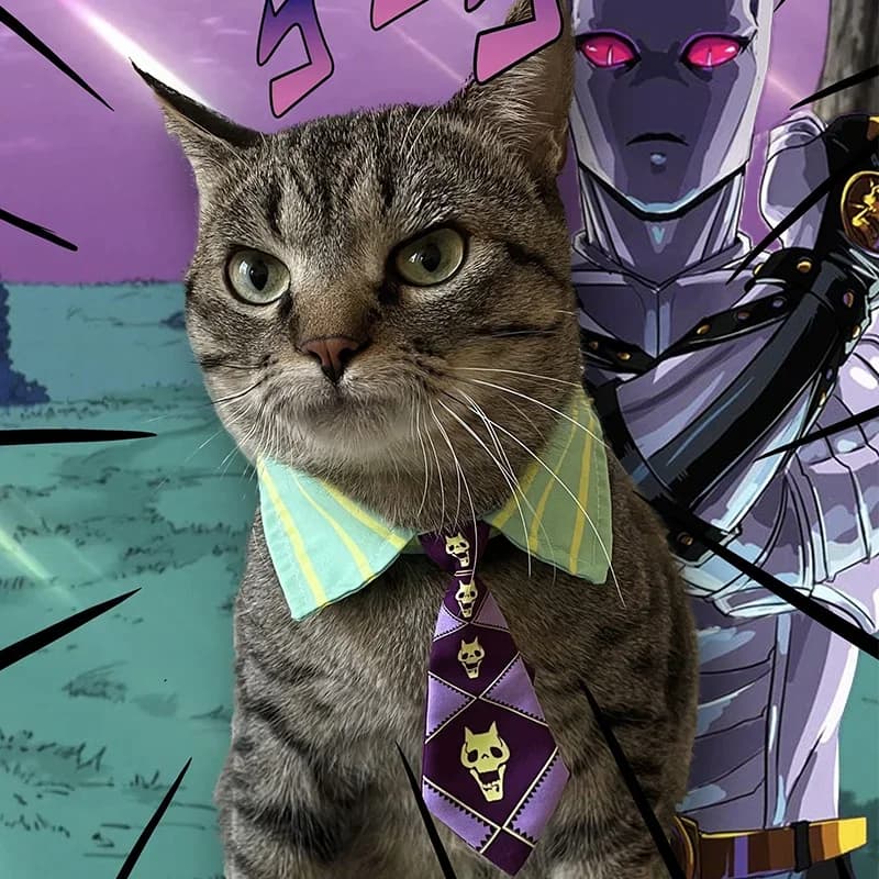 Animali Domestici Costume Le Bizzarre Avventure di JoJo Kira Yoshikage Cravatta JOJO Cosplay Cravatta Guido Mista Costume Cosplay per Pet Piccolo Gatto Cane