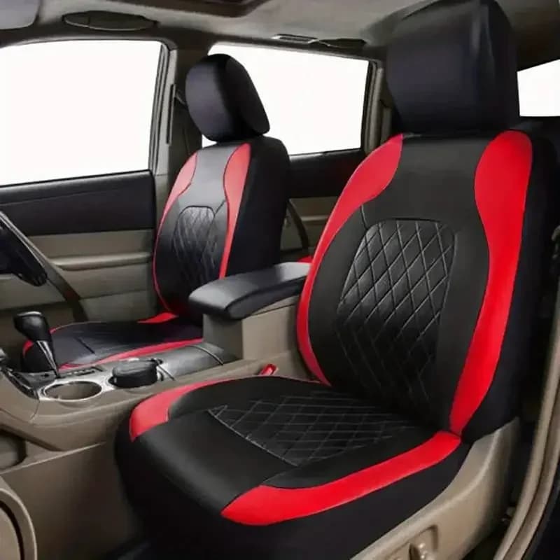 Coprisedili Universali in Ecopelle per Auto - Set Completo per Sedili Anteriori e Posteriori, Adatto alla Maggior Parte dei SUV e Camion