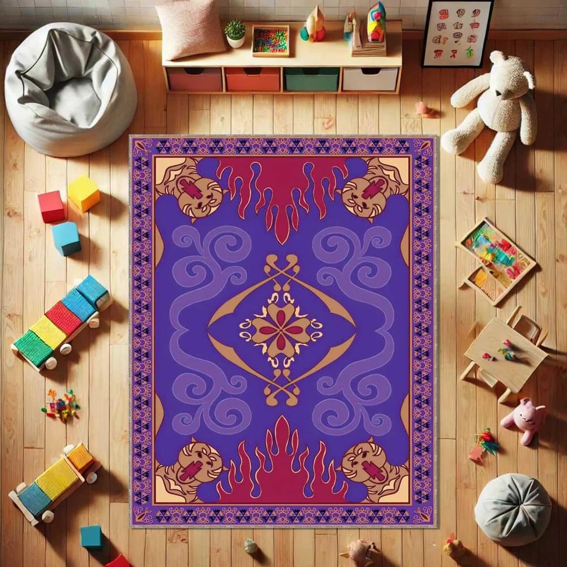 Tappeto Aladdin, Tappeto Magico di Aladdin, Tappeto Fantastico per Soggiorno, Tappeto per Cameretta, Tappeto Etnico, Tappeto Minimalista Personalizzato, Tappeto per Pavimento