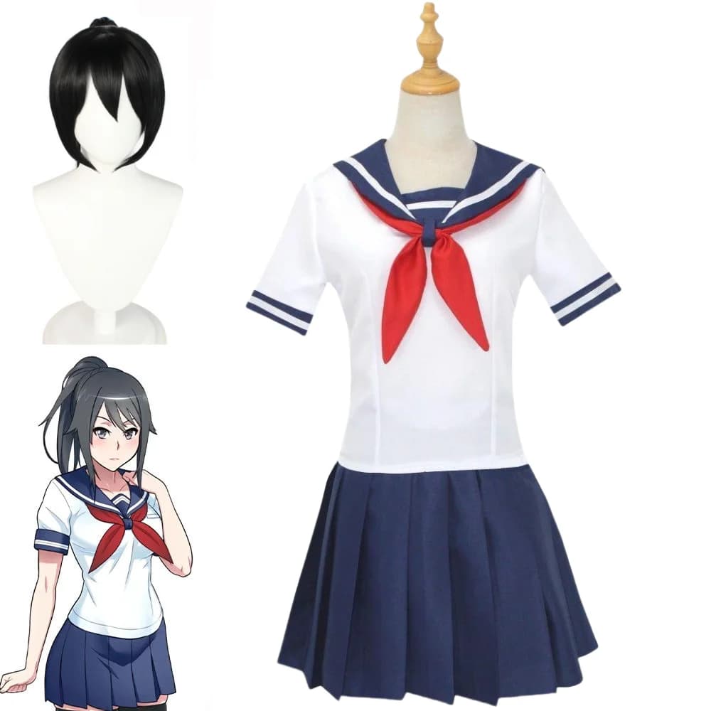 Costume Cosplay di Ayano Aishi, Parrucca Sintetica, Abiti per Giochi di Ruolo Anime