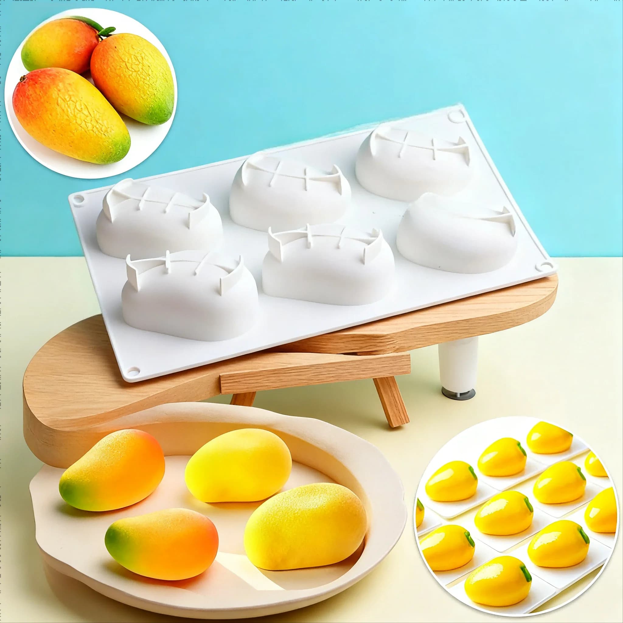 Stampo in silicone a forma di mango adatto per gelatina fatta in casa, torta, mousse, gelato e altri dessert, adatto per riunioni di famiglia