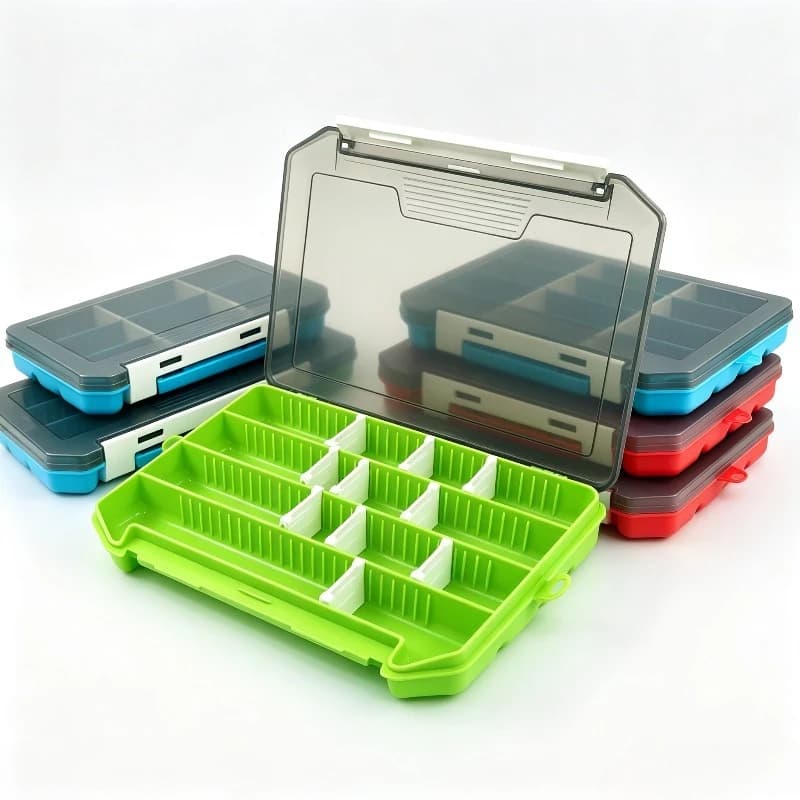 1PC/2PCS Adjustable Divider Transparent Tackle Box Lure Fishing Accessory Organizer Hooks Baits Small Parts Lightweight Portable