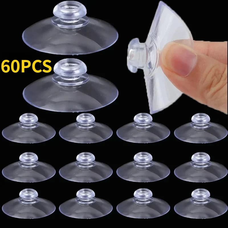 5/60Pcs Clear Sucker Powerful Vacuum Mushroom Head Suction Cups Wall Hook Kitchen Bathroom Wedding Glass Decor Hooks 2/3/4/5cm