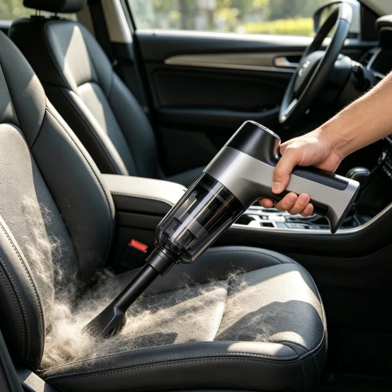 Aspirapolvere per auto 4 in 1, aspirapolvere senza fili, spolverino, pompa per aspirazione manuale, per la casa, portatile, senza fili, forte aspirazione, pulitore per auto
