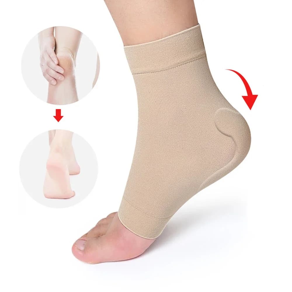 1 paio di cuscinetti in gel per pattinaggio su ghiaccio, calzini protettivi imbottiti, maniche malleolari, protezione del piede anteriore, stinco, tendine di Achille, calzini con tallone