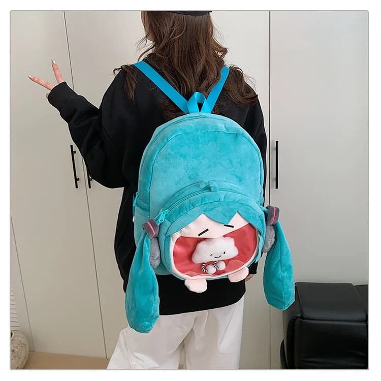 Nuovo Zaino Hatsune Miku, Borsa per Studenti con Personaggio Anime Carino, Zainetto Kawaii in Peluche, Regalo Giocattolo