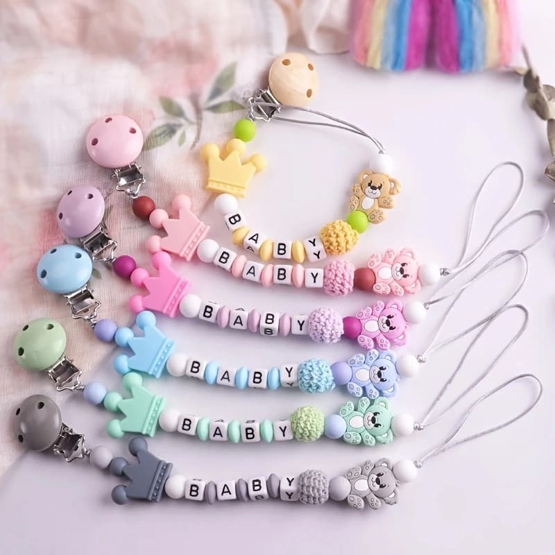 Koala Pacifier Chain Holder for Baby Kids Pacifier Clips Teething Silicone Pacifier Clips Infant Teether