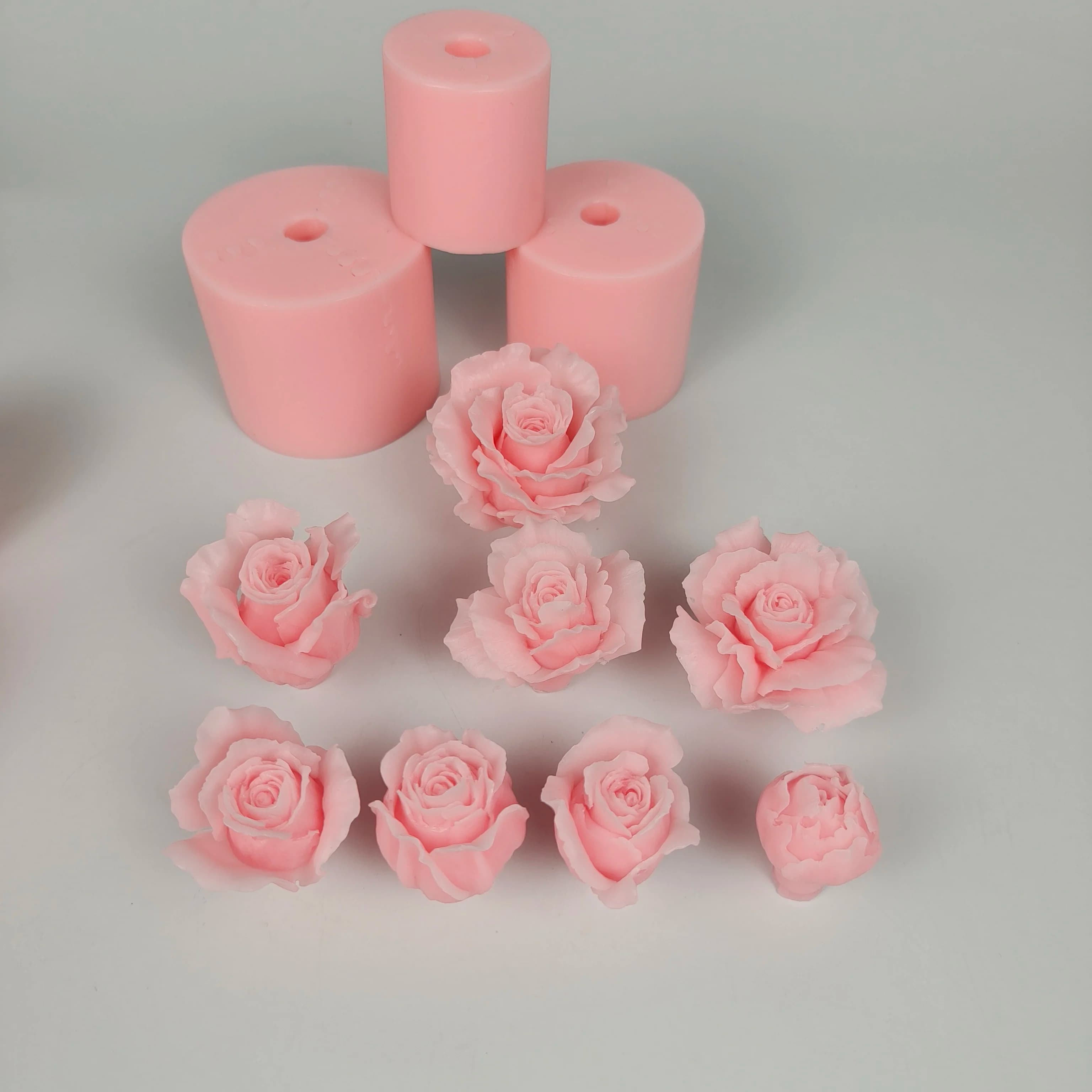 3D Rose Bouquet Flower Moulds Flowers Soap Molds Silicone Roses Candle Mold Wedding Birthday Valentine's Day Clay Resin HC0692