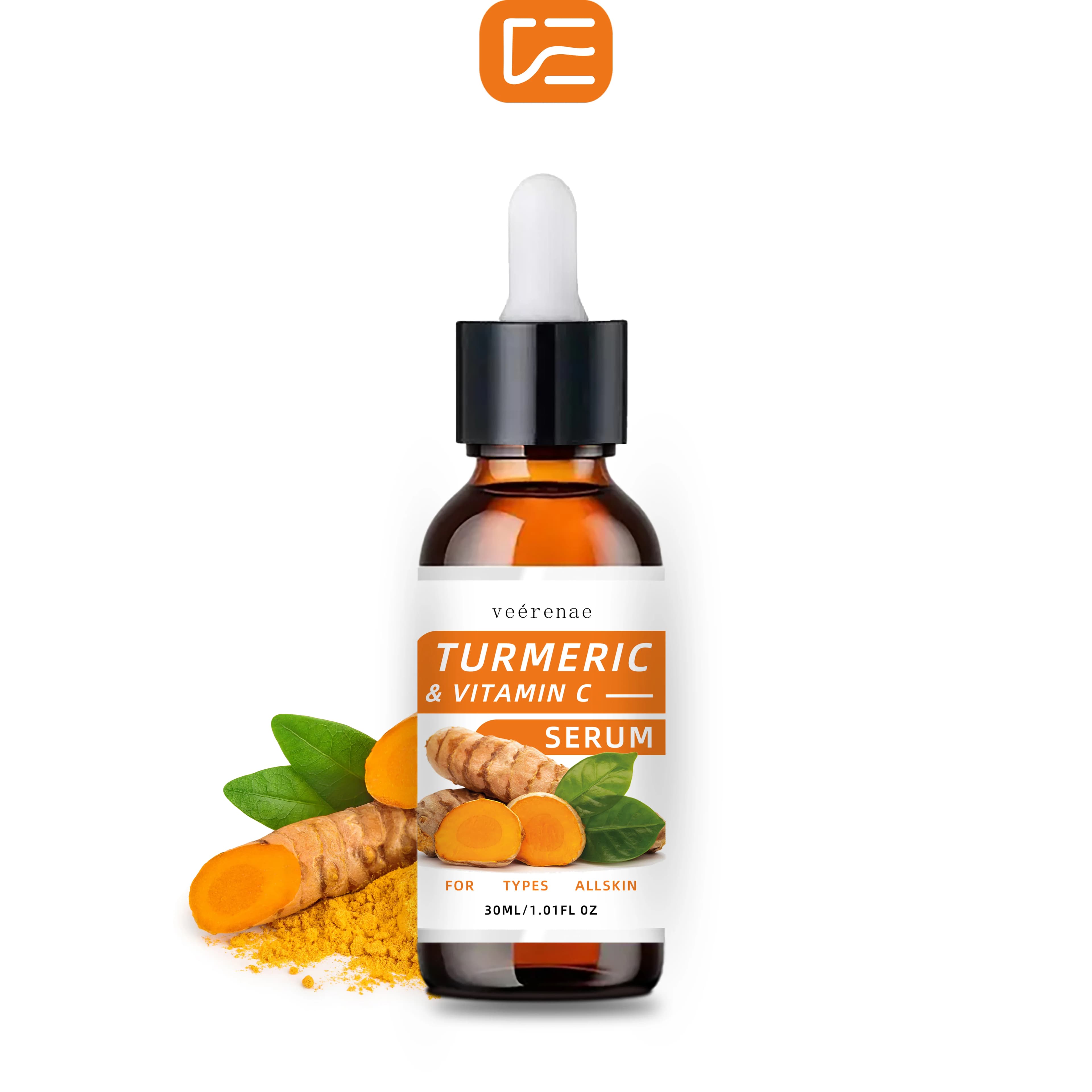 Curcuma and vitamin C serum: deep hydration, even tone, unisex. Sign the skin, all skin types, hypoallergenic. suitable for travel