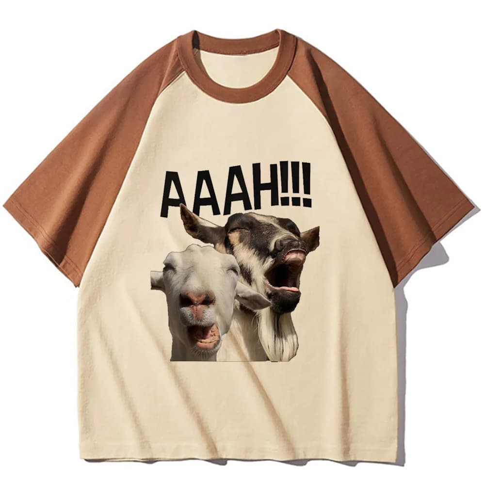 Screaming Goat maglietta ragazza streetwear Grafica estetica alla moda anni 2000 maglietta da donna Punk anni 2000 anime harajuku hip hop Cultura pop