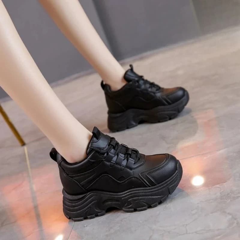 Sneakers da Passeggio per Donna, Leggere e Antiscivolo, con Plateau Alto, Scarpe con Rialzo per Uso Quotidiano e Fitness