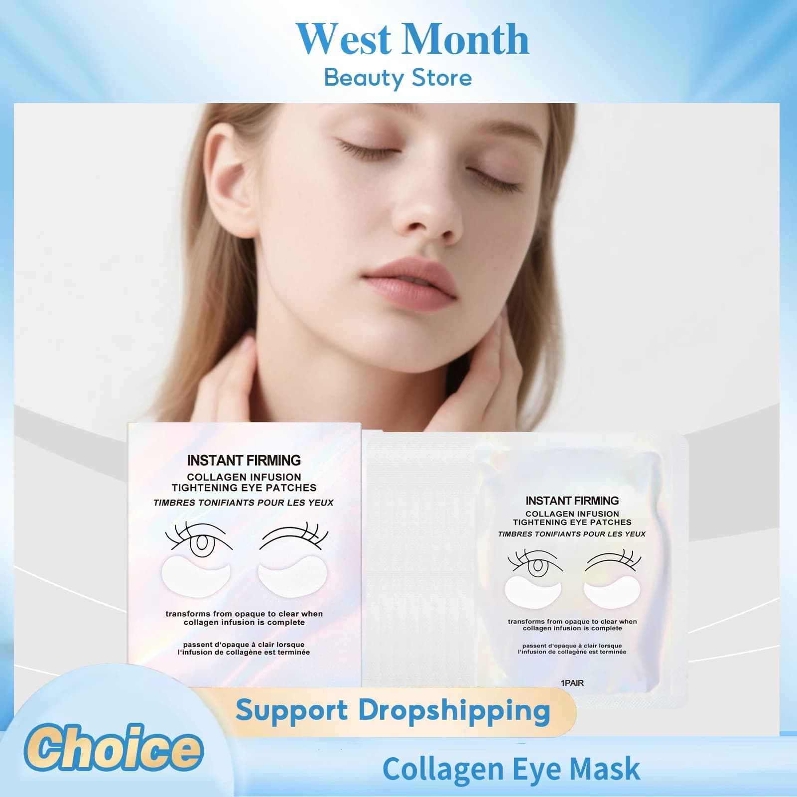 Collagen Eye Mask Anti Eye Bags Eye Removal Anti Aging Nutrient Moisturizing Rugs Radiant Bende for Eyes