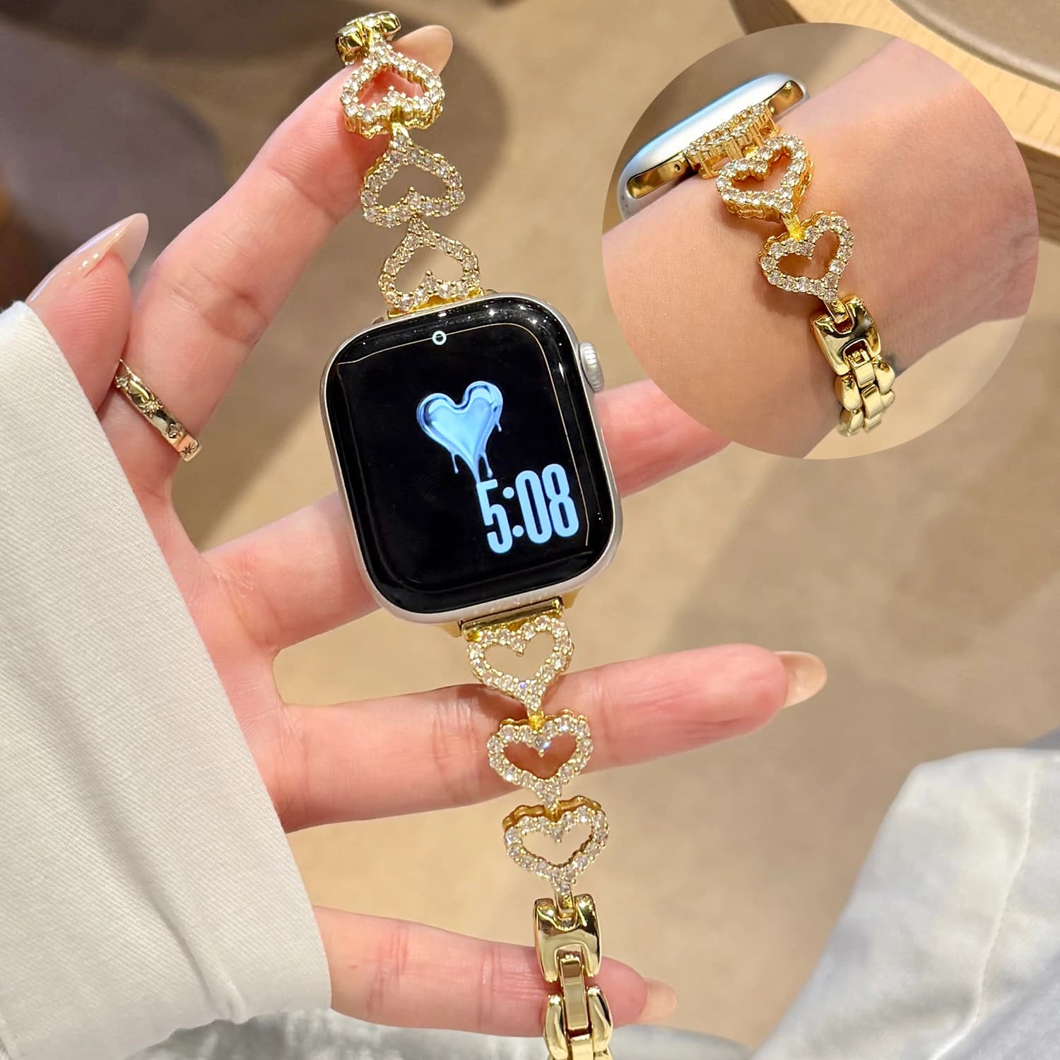 Cinturino Scintillante per Apple Watch S11 S10 46/42mm 49mm 45/44/41/40/38mm, Elegante Cinturino da Donna per iWatch Ultra 9 8 7 6