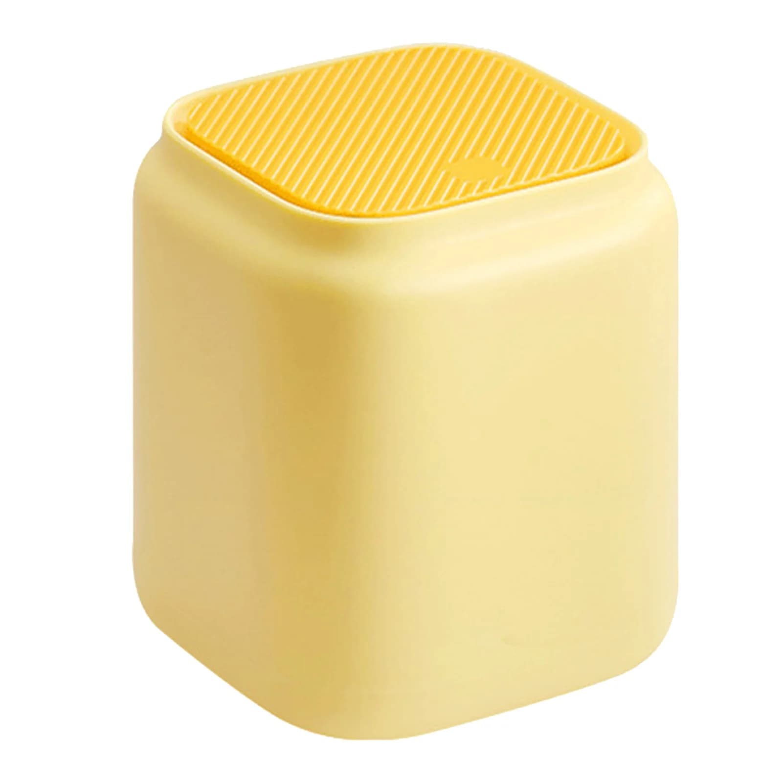 Desktop Garbage Can Office Press Top Mini Trash Can Waste Basket with Lid for Home Bedroom Study Yellow
