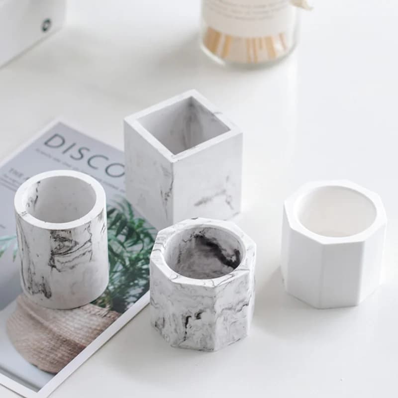 Stampo in silicone per tazza di candela fai-da-te Stampo in gesso per vaso di fiori in cemento UV Portapenne per uso domestico Scatola di immagazzinaggio di gioielli Stampo fatto a mano