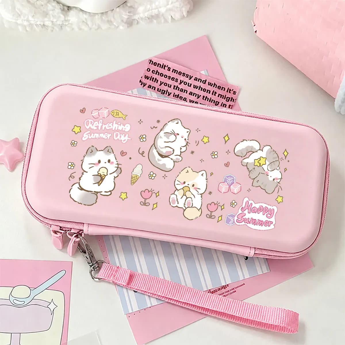 New Fashionable Storage Bags for Nintendo Switch Lite/OLED Portable Travel Gaming Accessories Storage Bag With Mesh Pockets