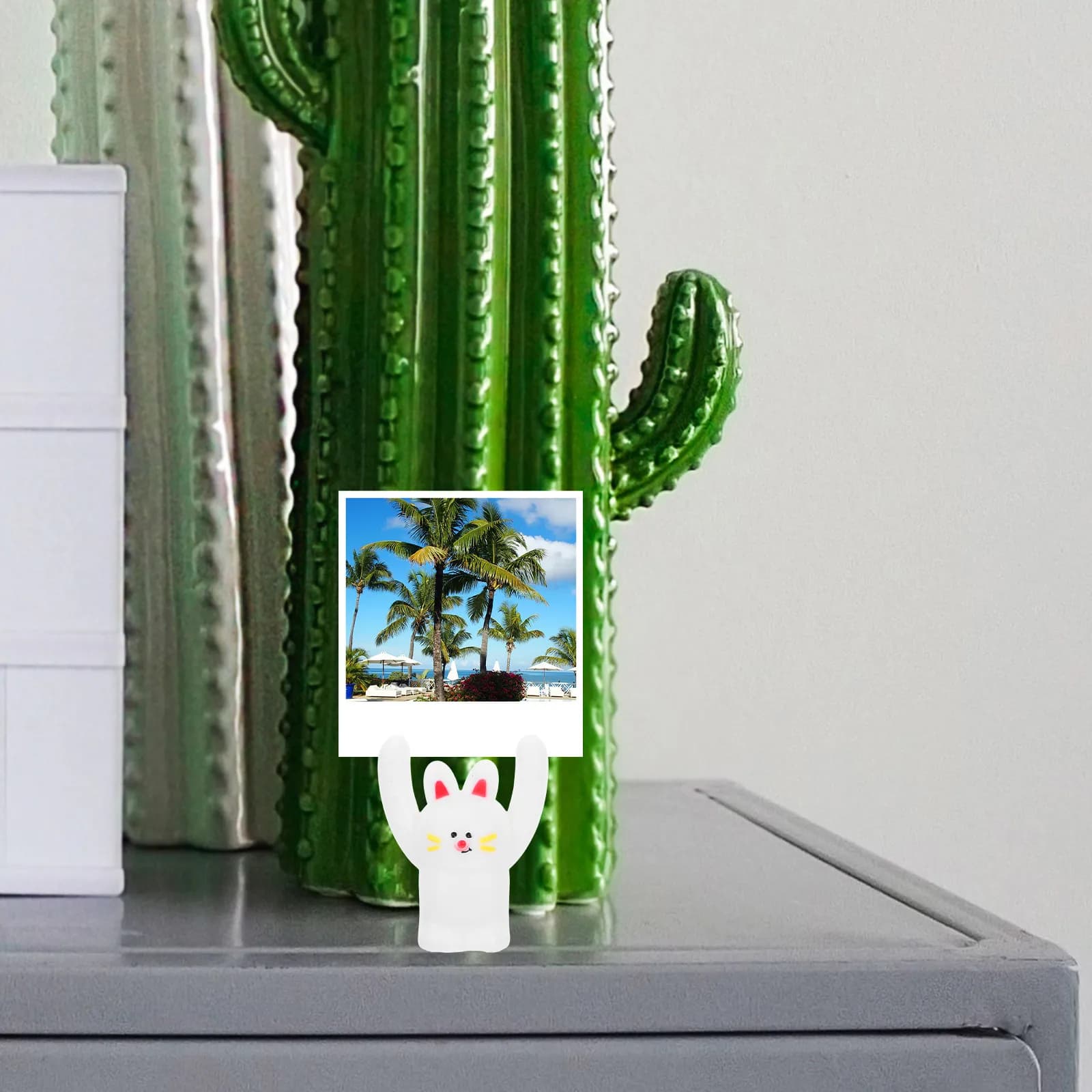Set di 6 Portafoto a Forma di Coniglio, Organizzatore da Scrivania, Supporto per Immagini Carino per Casa, Ufficio e Scuola, Porta Carte