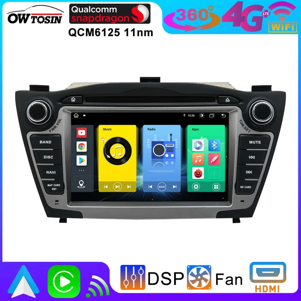 UIS7870 12G + 256G Android 13 Autoradio Lettore Multimediale Stereo Per Hyundai Tucson LM IX35 2009-2018 GPS BT 5.0 CarPlay Schermo