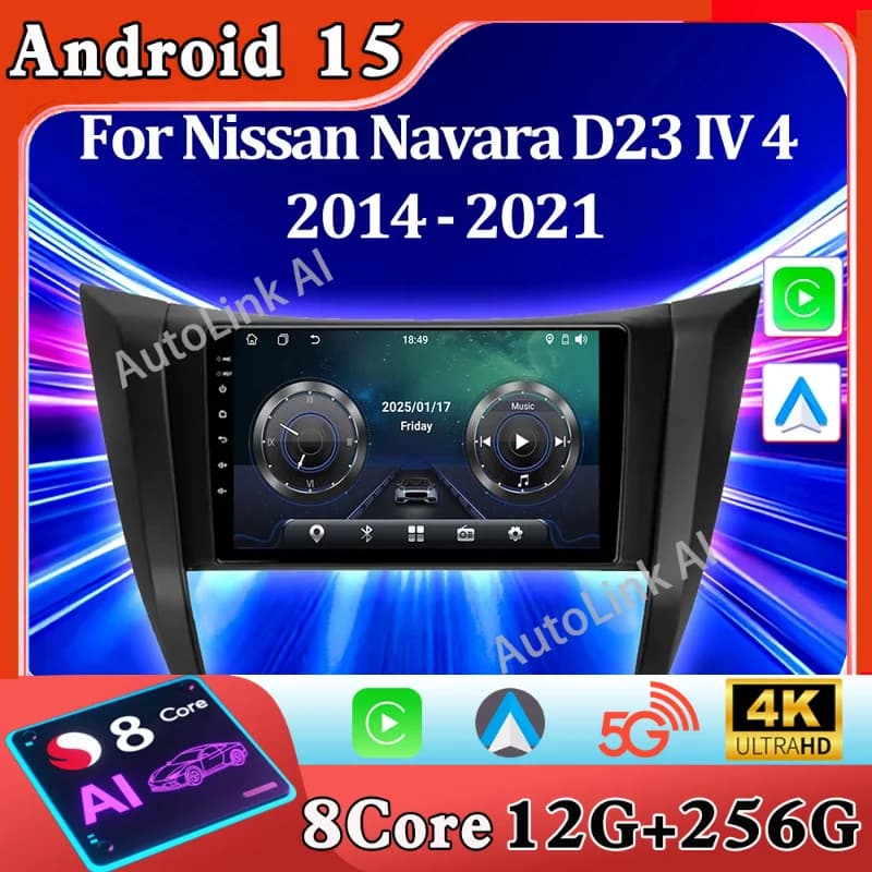 Autoradio Lettore Video Multimediale Per Nissan Navara D23 IV 4 2014 - 2021 Android 15 2 Din Auto Carplay Auto schermo 8 Core Smart