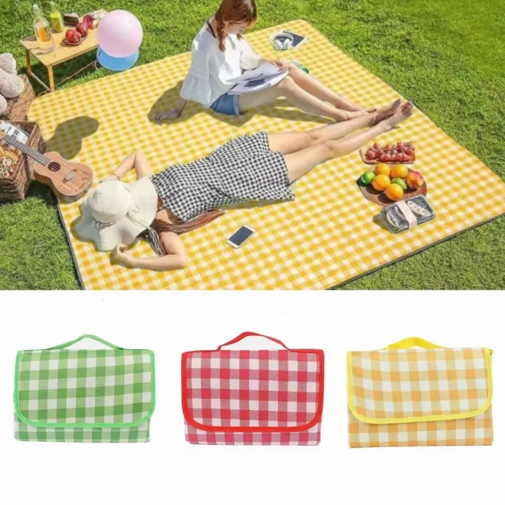 Outdoor Camping Floor Mat Sleeping Pad Ultrasonic Picnic Mat Thickened Waterproof Beach Blanket Camping Tent Grassland Mat