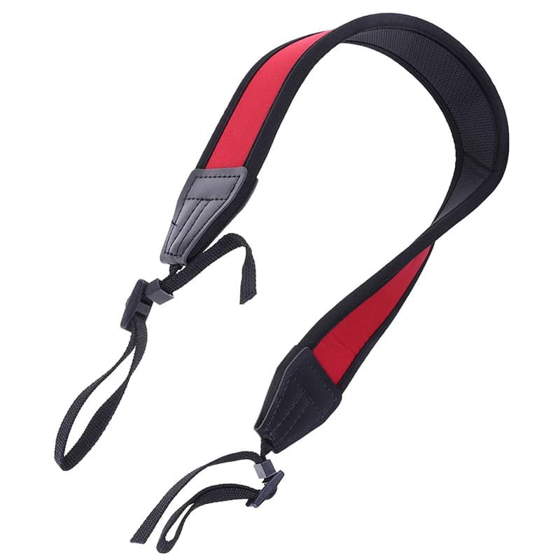 Cinturino da collo rosso in neoprene antiscivolo per fotocamera dslr binoculare nikon canon fuji