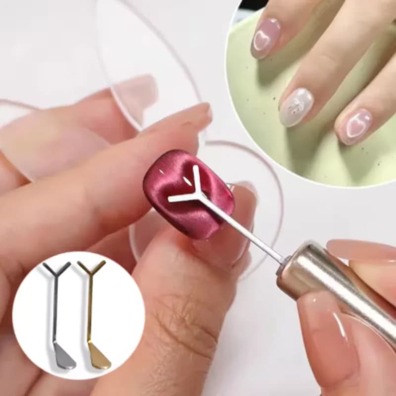 Strumento Ausiliario Magnetico a Forma di Cuore a Y per Effetto Occhio di Gatto, Compatibile con Magnete per Unghie, per Creare Effetti a Cuore e Occhio di Gatto su Gel, Strumento Fai-da-Te