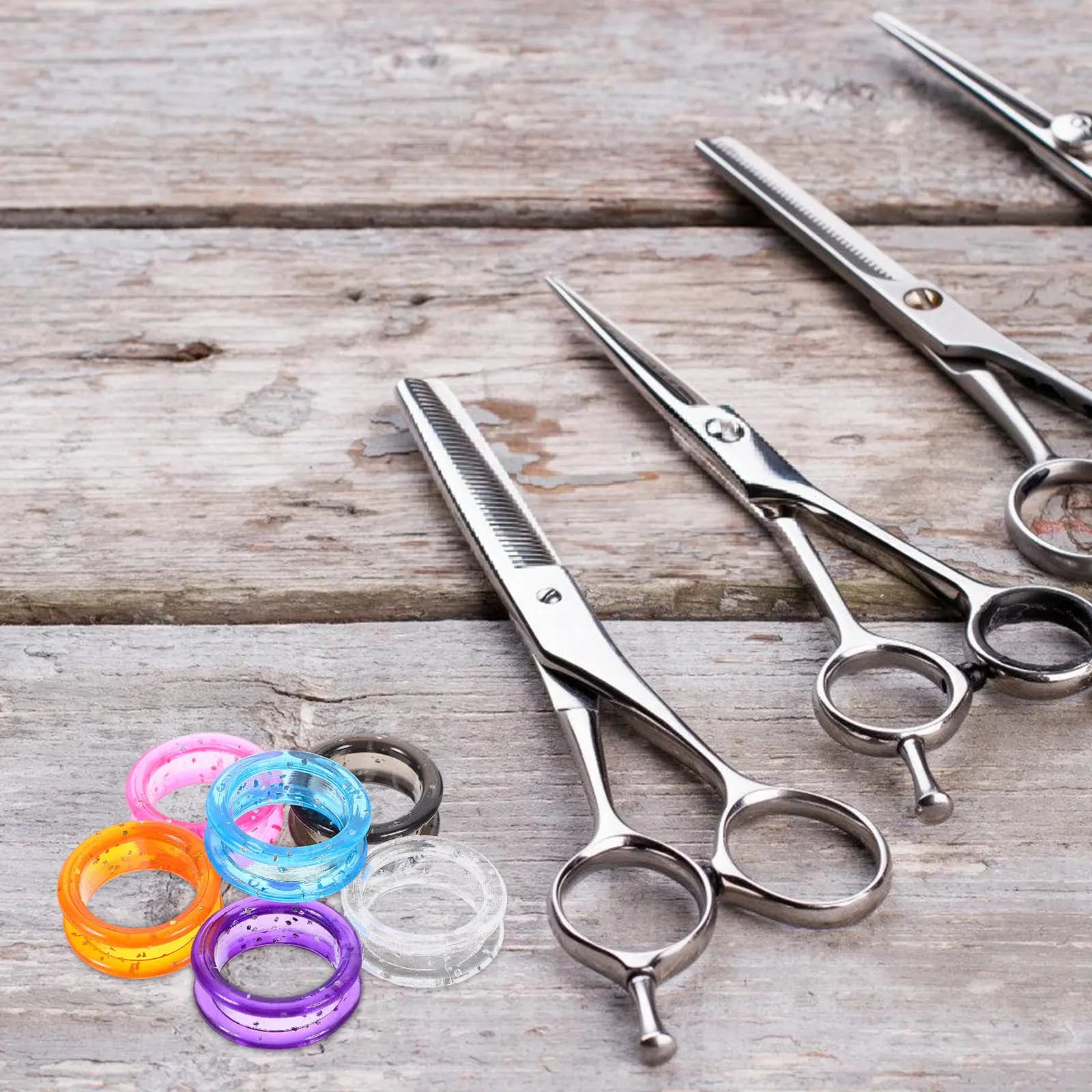 12 Pezzi Anelli Protettivi in Silicone per Dita, Inserti Morbidi per Forbici da Parrucchiere, Accessori per Toelettatura Animali e Strumenti da Barbiere