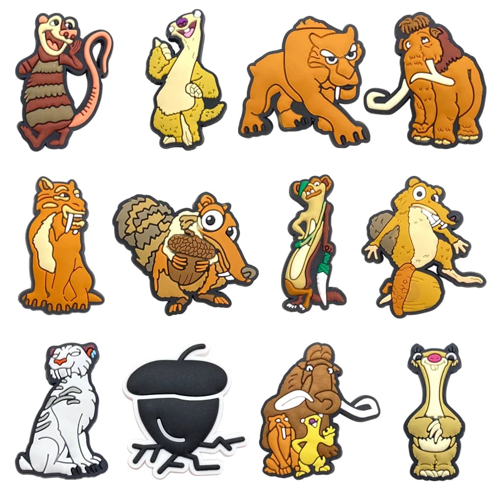 MINISO Ciondoli per scarpe Ice Age Decorazioni in PVC fai-da-te con bottoni per sandali con diapositive a bolle Accessori adatti